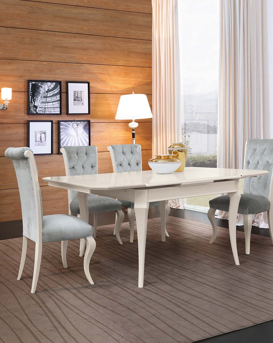 tavolo allungabile elegante di lusso in legno in stile contemporaneo