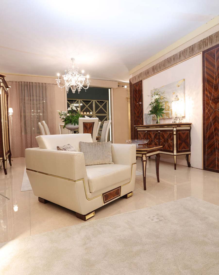 poltrona salotto elegante di lusso in legno in stile contemporaneo