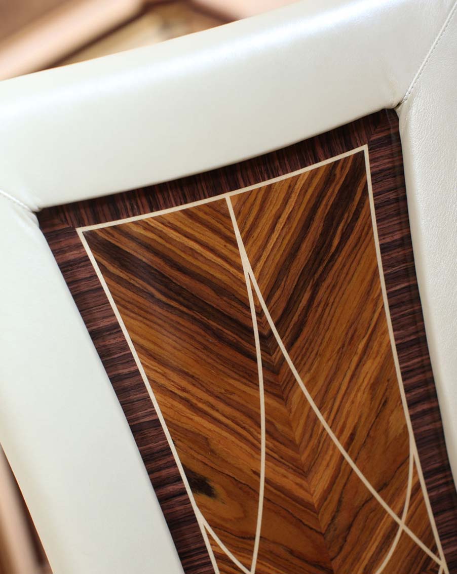 sedia elegante di lusso in legno in stile contemporaneo