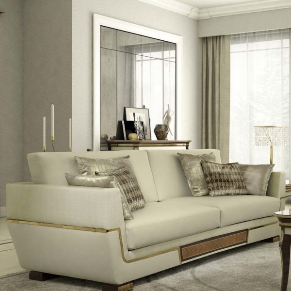 divano salotto elegante di lusso in legno in stile contemporaneo