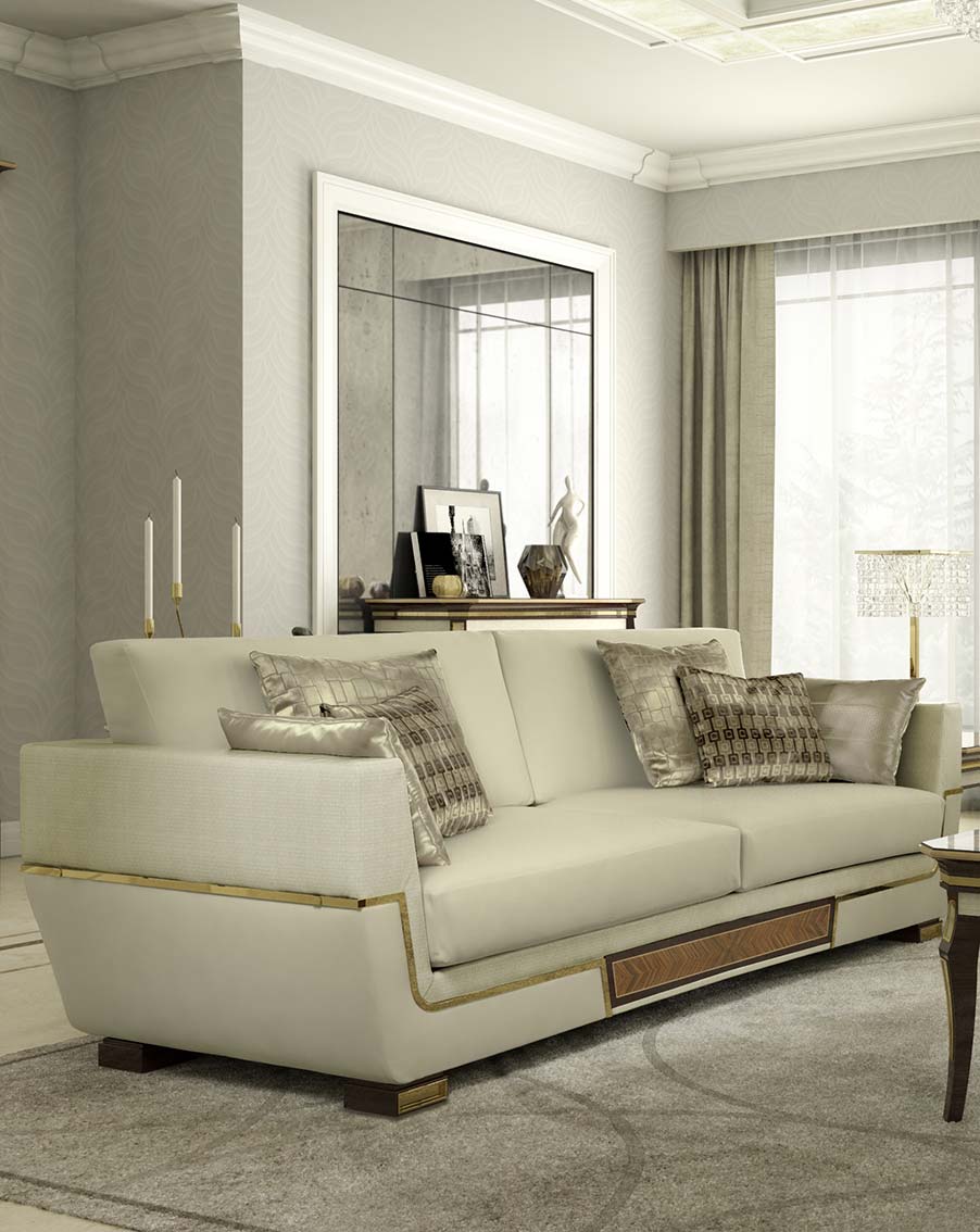 divano salotto elegante di lusso in legno in stile contemporaneo
