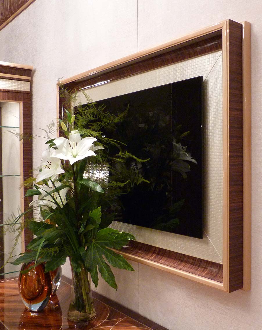 porta tv elegante di lusso in legno in stile contemporaneo