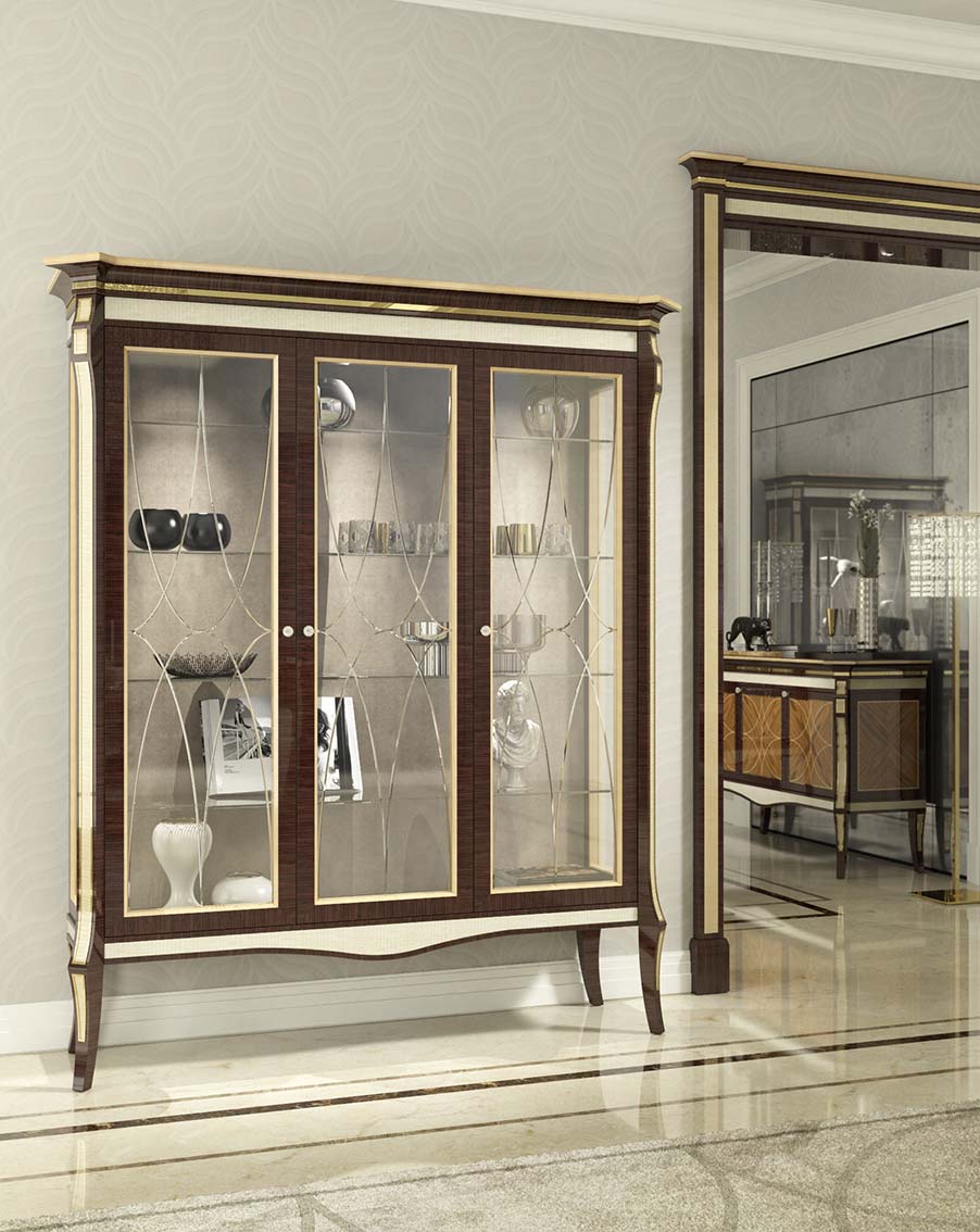 vetrina elegante di lusso in legno in stile contemporaneo