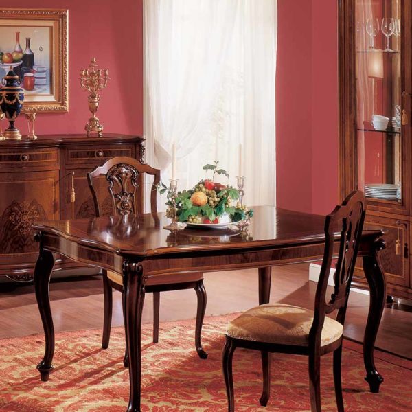 tavolo allungabile elegante di lusso in legno in stile classico