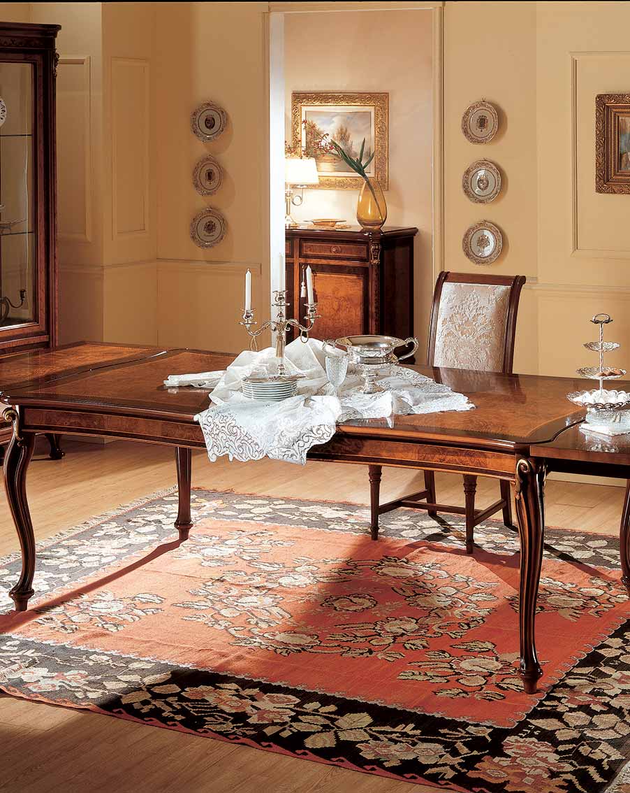 tavolo allungabile elegante di lusso in legno in stile classico