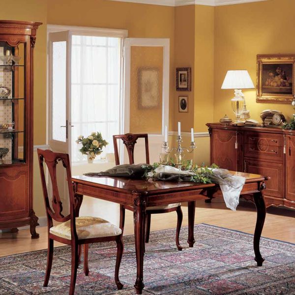 tavolo allungabile di lusso in legno in stile classico