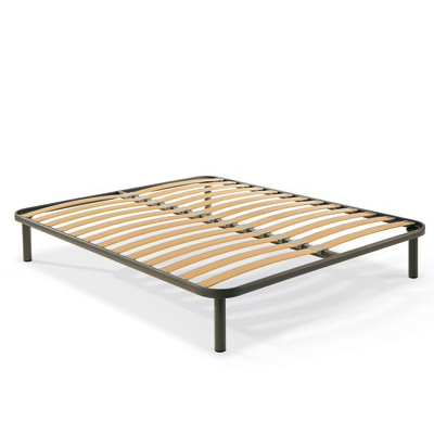 Bed base with wooden slats