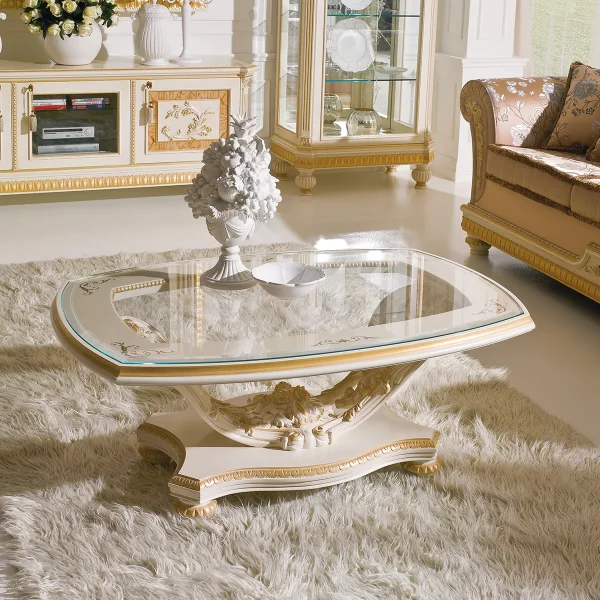 Oval coffee table – pedestal ‘Special’ made in italy su misura