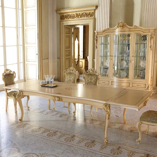 Louvre rectangular table with side extens. made in italy su misura 5