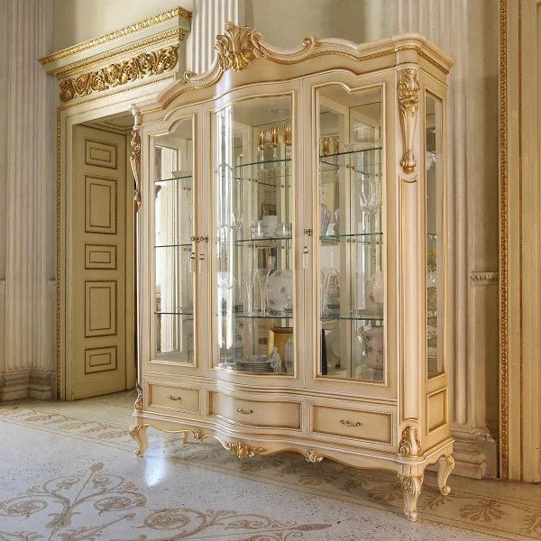 Louvre display cabinet 3 doors made in italy su misura