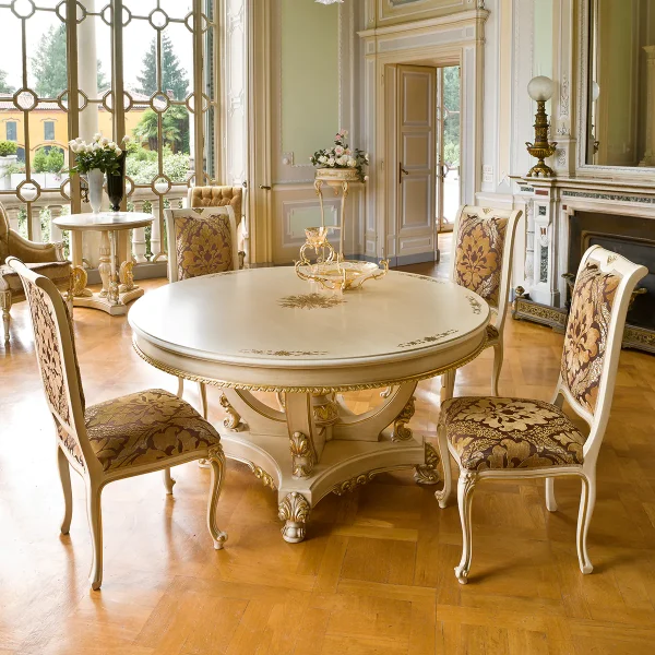 Prestige round table with pedestal made in italy su misura 6