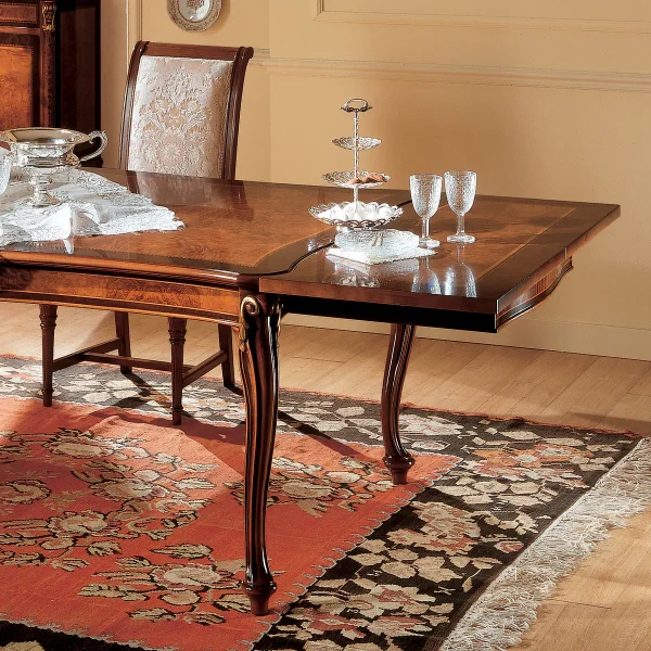 Royal rectangular table with side extens. made in italy su misura 2