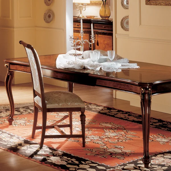 Royal rectangular table with side extens. made in italy su misura