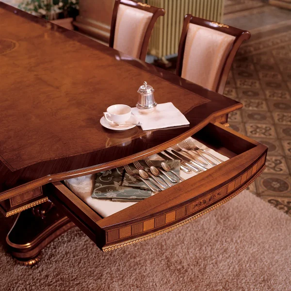 Senator rectangular table with 2 pedestals made in italy su misura 2