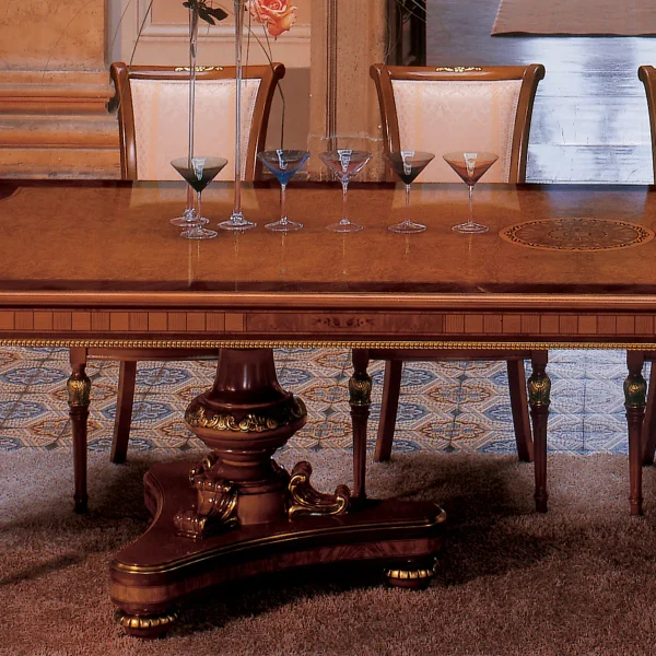 Senator rectangular table with 2 pedestals made in italy su misura 3