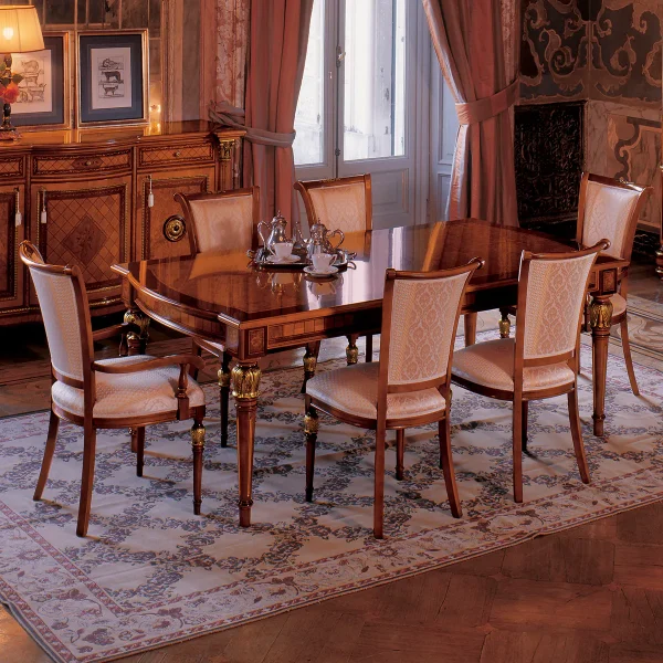 Senator rectangular table with side extensions made in italy su misura