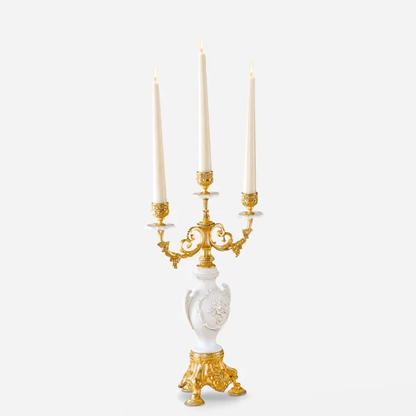 Candelabrum with porcelain made in italy su misura