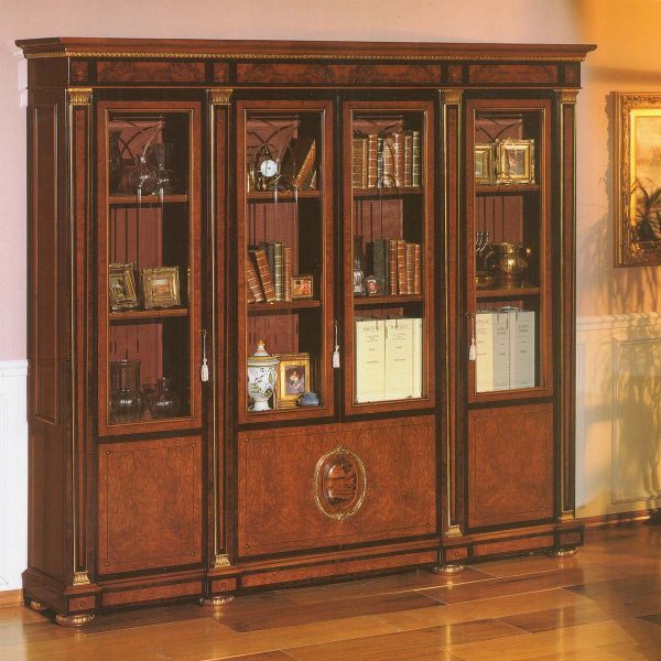 Impero bookcase 4 doors made in italy su misura
