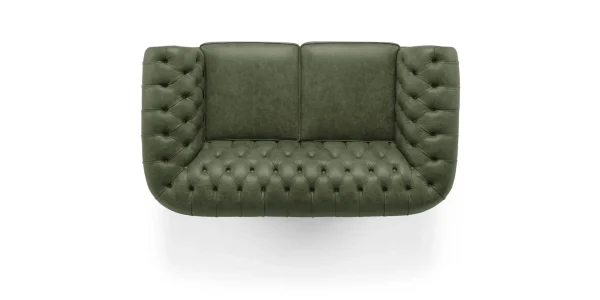 Two-seater leather Chesterfield sofa made in italy su misura 2