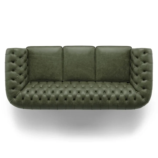 Three-seater leather Chesterfield sofa made in italy su misura 2
