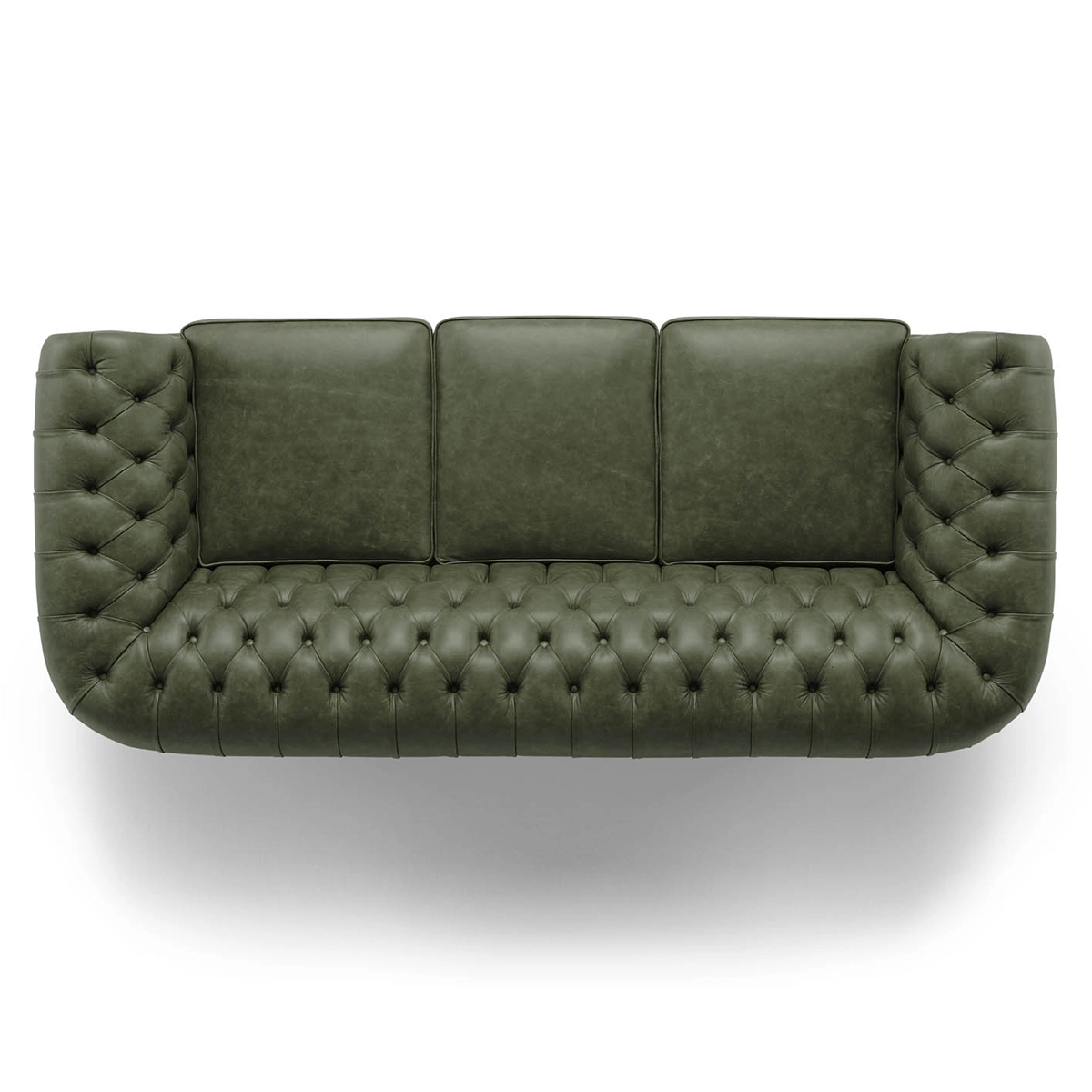 Three-seater leather Chesterfield sofa