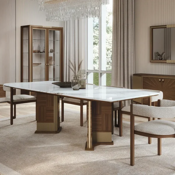 Brera table with marble top made in italy su misura