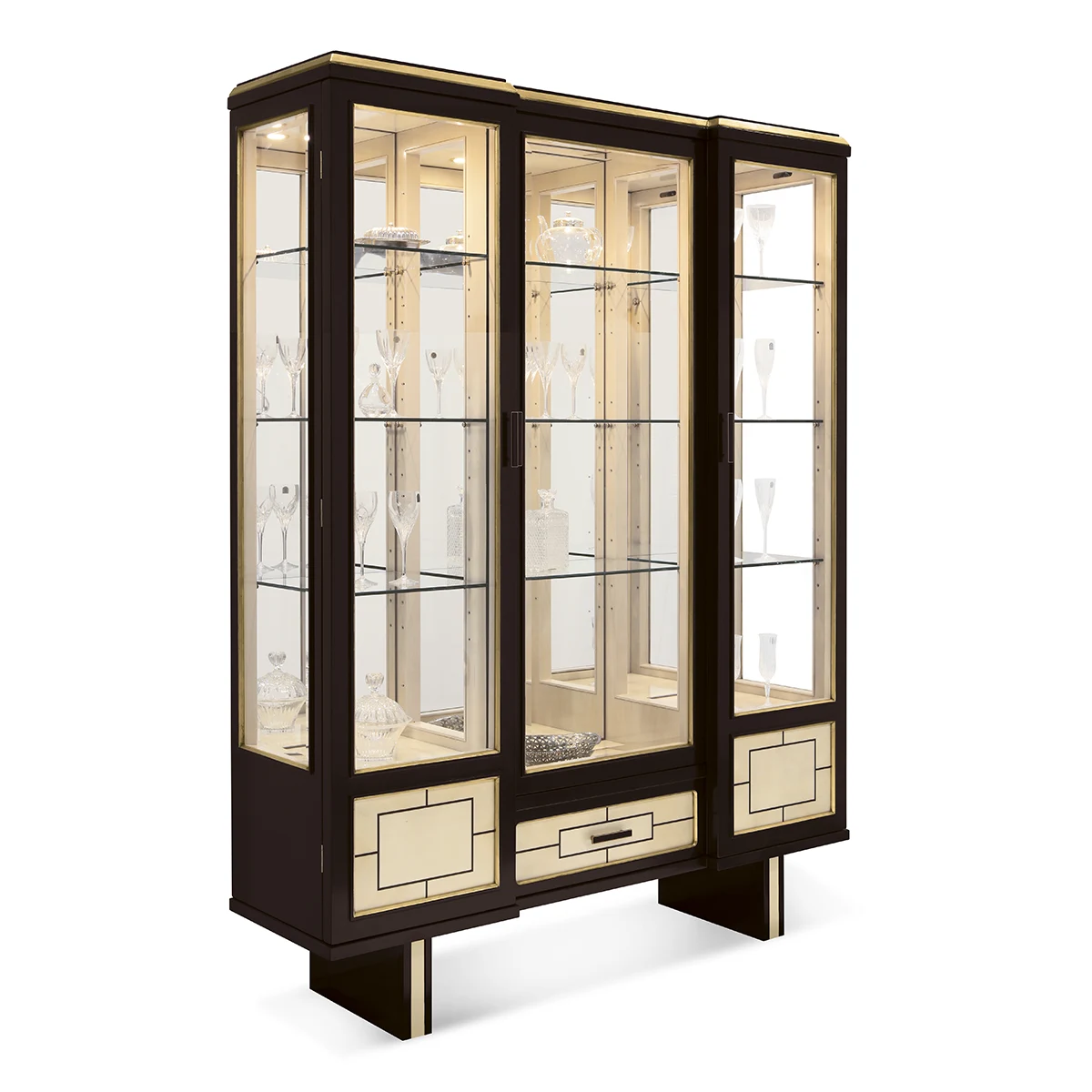 Maya display cabinet 3 doors w/ pedestals
